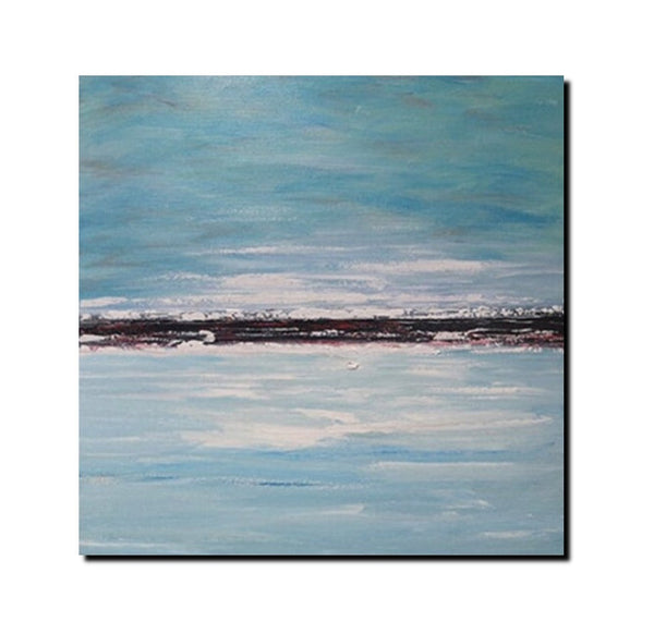 Large Paintings for Sale, Simple Abstract Paintings, Seascape Acrylic Paintings, Living Room Wall Art Painting, Original Landscape Paintings-LargePaintingArt.com