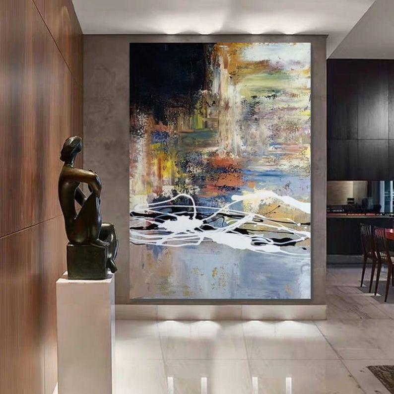 Wall Art Paintings, Hand Painted Acrylic Painting, Huge Abstract Painting, Extra Large Paintings for Living Room-LargePaintingArt.com