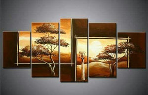 Tree of Life Painting, 5 Piece Acrylic Art, Abstract Painting, Bedroom Canvas Painting-LargePaintingArt.com