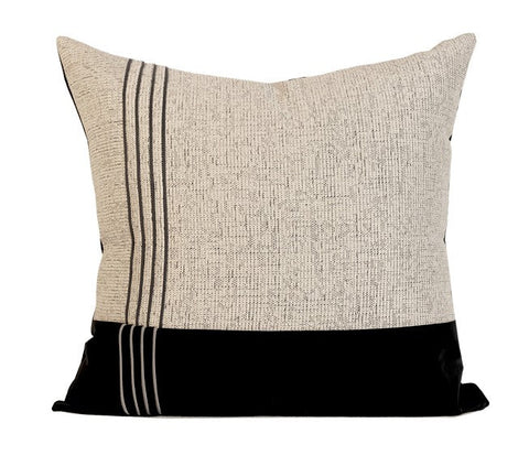 Black Grey Modern Sofa Pillows, Modern Pillows for Living Room, Decorative Modern Pillows for Couch, Contemporary Throw Pillows-LargePaintingArt.com