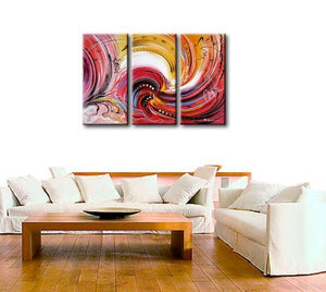 Colorful Lines Painting, Abstract Canvas Painting, Dining Room Wall Art Paintings, 3 Piece Art Painting, Modern Abstract Wall Art-LargePaintingArt.com