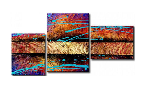 Texture Painting, 3 Piece Wall Art, Abstract Acrylic Paintings, Hand Painted Artwork, Acrylic Painting Abstract-LargePaintingArt.com