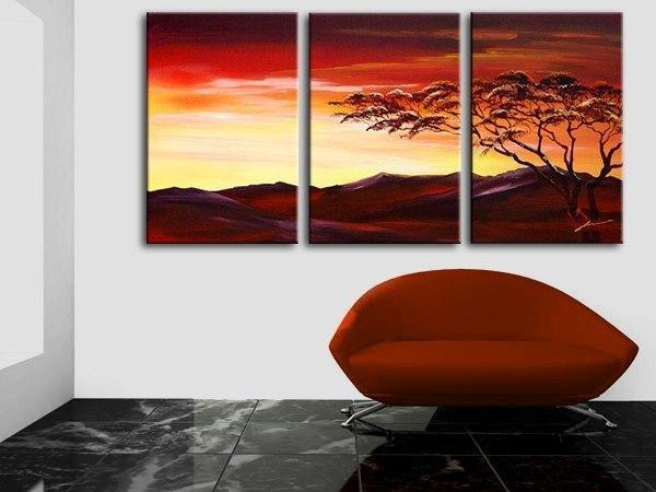 Landscape Painting, Forest Tree Painting, Canvas Art Painting, 3 Piece Wall Art-LargePaintingArt.com