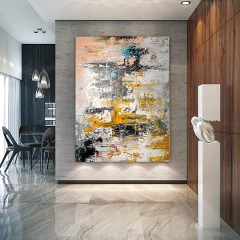 Modern Abstract Art, Hand Painted Acrylic Painting, Huge Abstract Painting, Extra Large Paintings for Living Room-LargePaintingArt.com