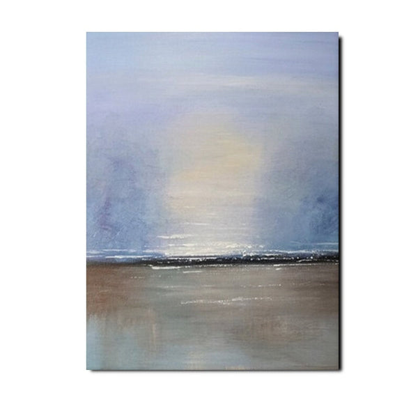 Study Room Wall Art Painting, Abstract Landscape Painting, Seascape Canvas Painting, Hand Painted Artwork, Large Paintings on Canvas-LargePaintingArt.com