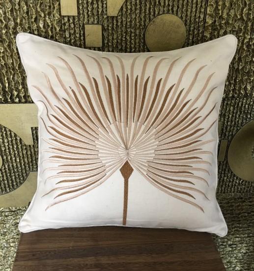 Cotton Throw Pillows, Embroider Decorative Throw Pillow, Modern Sofa Pillows, Thow Pillows for Couch-LargePaintingArt.com