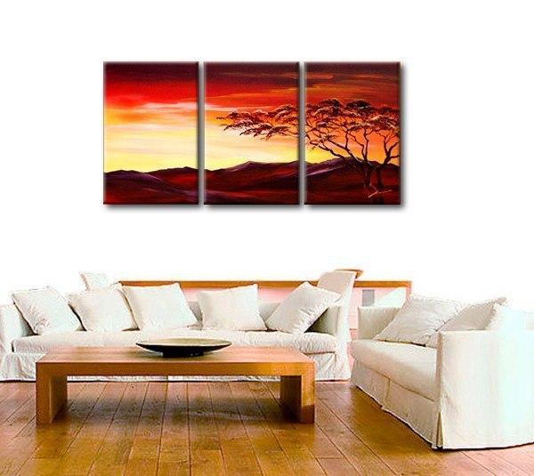 Landscape Painting, Forest Tree Painting, Canvas Art Painting, 3 Piece Wall Art-LargePaintingArt.com