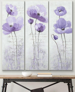 Purple Flower Painting, Abstract Flower Paintings, Bedroom Wall Art Painting, Modern Paintings-LargePaintingArt.com