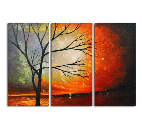 Acrylic Painting on Canvas, Hand Painted Wall Art Paintings, Tree of Life Painting, Large Paintings for Bedroom-LargePaintingArt.com