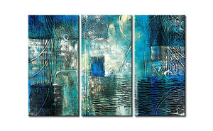Texture Painting, Contemporary Art Painting, 3 Piece Wall Painting, Modern Acrylic Paintings, Bedroom Wall Art-LargePaintingArt.com