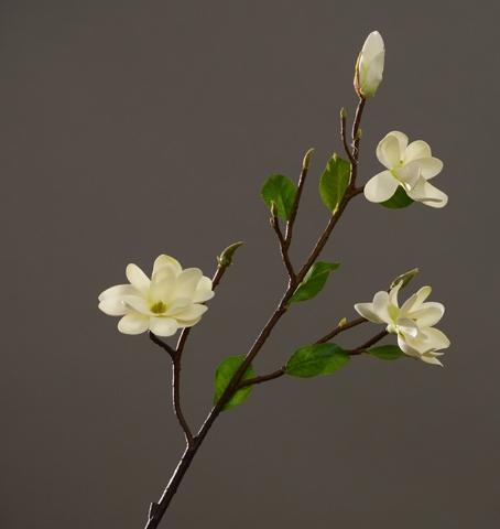 Artificial White Magnolia Stem, Artificial Flower, Silk Flowers, Flux Flowers, Artificial Floral-LargePaintingArt.com