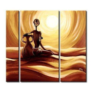 African Woman Painting, Bedroom Wall Art Paintings, Large Painting for Sale, Acrylic Canvas Paintings-LargePaintingArt.com