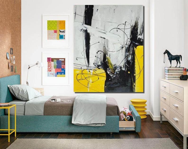Large Modern Canvas Painting, Contemporary Modern Artwork, Wall Art for Bedroom, Hand Painted Wall Art Painting-LargePaintingArt.com