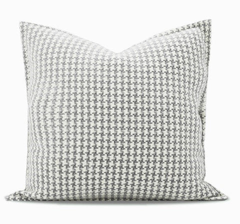 Gray Chequer Modern Sofa Pillows, Large Decorative Throw Pillows, Contemporary Square Modern Throw Pillows for Couch, Abstract Throw Pillow for Interior Design-LargePaintingArt.com