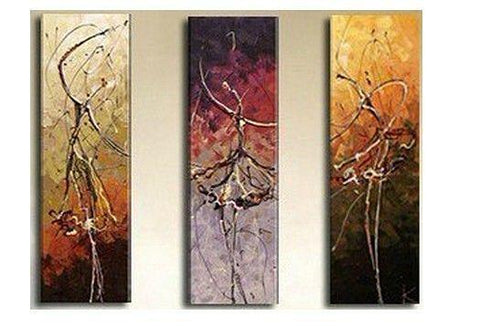 Simple Canvas Painting, Abstract Modern Painting, Ballet Dancer Painting, Bedroom Wall Art Paintings, Acrylic Painting on Canvas, 3 Piece Wall Art-LargePaintingArt.com