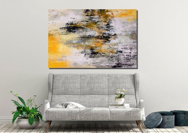 Acrylic Painting for Living Room, Modern Wall Art Painting, Large Contemporary Abstract Artwork-LargePaintingArt.com