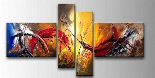 4 Piece Wall Art Paintings, Modern Contemporary Painting, Paintings for Living Room, Large Painting Above Bed, Acrylic Painting on Canvas-LargePaintingArt.com