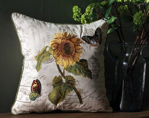 Sunflower Pillow, Spring Flower Pillow, Cotton and Linen Pillow Cover, Rustic Sofa Pillows for Living Room, Decorative Throw Pillows for Couch-LargePaintingArt.com