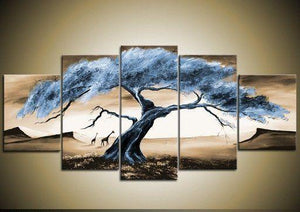 Large Acrylic Painting, Tree of Life Painting, Abstract Painting on Canvas, 5 Piece Canvas Art, Landscape Canvas Paintings, Buy Paintings Online-LargePaintingArt.com