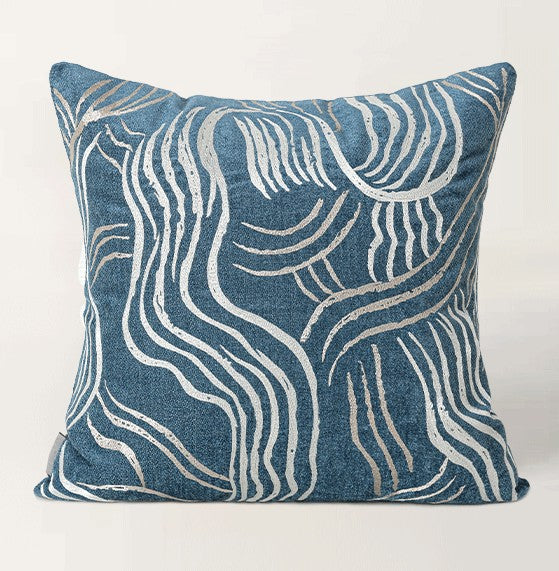 Blue Modern Sofa Pillow, Modern Throw Pillows, Modern Throw Pillow for Couch, Blue Decorative Pillow, Throw Pillow for Living Room-LargePaintingArt.com