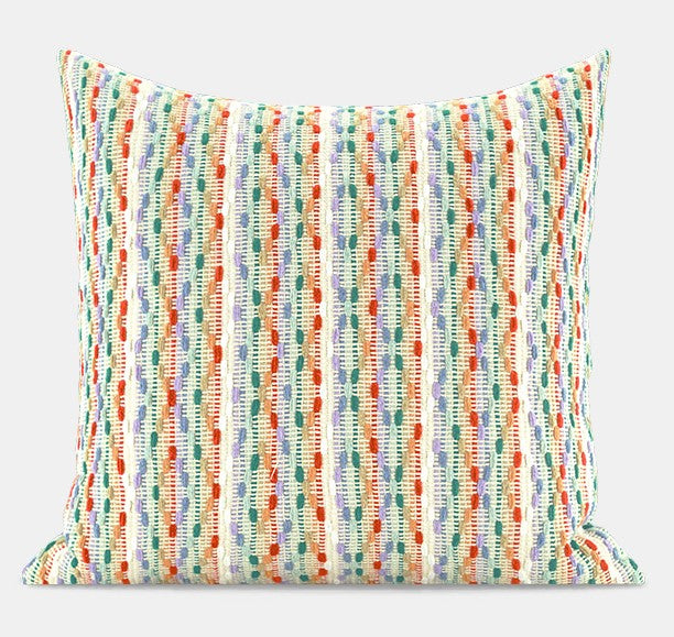 Multicolor Square Modern Throw Pillows for Couch, Colorful Contemporary Modern Sofa Pillows, Simple Decorative Throw Pillows, Large Throw Pillow for Interior Design-LargePaintingArt.com