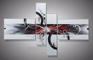 Simple Canvas Art Painting, Abstract Acrylic Painting on Canvas, 4 Piece Wall Art Ideas, Buy Painting Online-LargePaintingArt.com