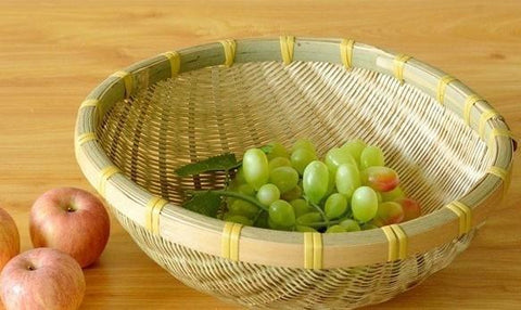 Natural Bamboo Baskets, Kitchen Storage Baskets, Farmhouse Storage Basket, Hand Woven Storage Baskets, Snacks Basket, Set of 3-LargePaintingArt.com