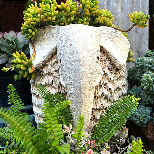 Unique Garden Flowerpot, Large Elephant Flowerpot, Resin Statue for Garden, Modern Animal Statue for Garden Ornaments, Villa Outdoor Decor Gardening Ideas-LargePaintingArt.com