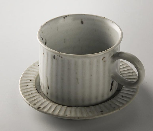 Blue Pottery Coffee Cups, Cappuccino Coffee Mug, Latte Coffee Cup, Blue Tea Cup, Ceramic Coffee Cup, Coffee Cup and Saucer Set-LargePaintingArt.com