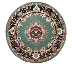 Large Modern Rugs under Piano, Royal Round Rugs in Living Room, Luxury Green Round Rugs under Coffee Table, Large Floor Carpets in Bedroom-LargePaintingArt.com