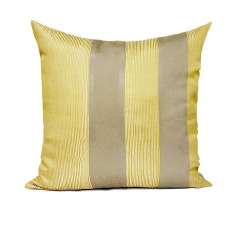 Decorative Throw Pillow for Couch, Yellow Modern Sofa Pillows, Simple Modern Throw Pillows for Couch, Yellow Square Pillows-LargePaintingArt.com