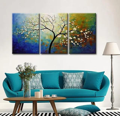 Heavy Texture Painting, Acrylic Painting for Bedroom, Tree of Life Painting, Palette Knife Painting, Simple Painting Ideas-LargePaintingArt.com