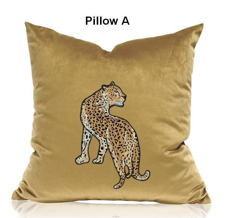 Contemporary Throw Pillows, Cheetah Decorative Cushion, Modern Sofa Pillows, Decorative Pillows for Living Room-LargePaintingArt.com