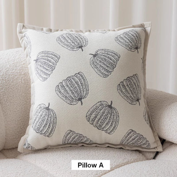Modern Sofa Pillows, Decorative Throw Pillows for Couch, Embroider Flower Pillow Covers, Farmhouse Flower Decorative Pillows-LargePaintingArt.com