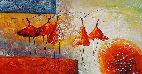 Simple Wall Art Ideas, Ballet Dancer Painting, Canvas Painting for Sale, Buy Abstract Painting Online, Acrylic Painting for Bedroom-LargePaintingArt.com