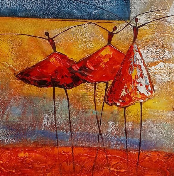 Simple Wall Art Ideas, Ballet Dancer Painting, Canvas Painting for Sale, Buy Abstract Painting Online, Acrylic Painting for Bedroom-LargePaintingArt.com