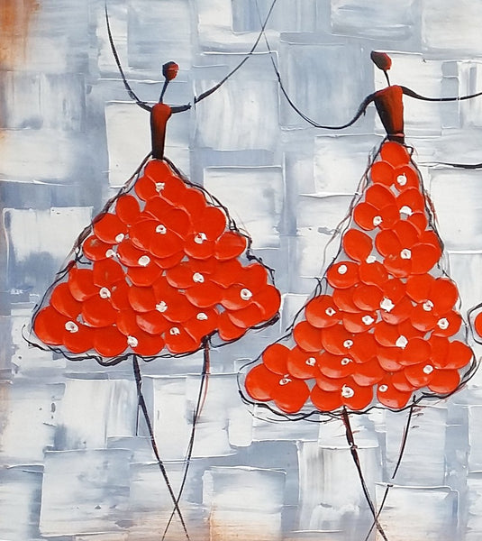 Contemporary Wall Art Ideas, Ballet Dancer Painting, Acrylic Canvas Painting, Buy Art Online, Abstract Painting for Dining Room-LargePaintingArt.com