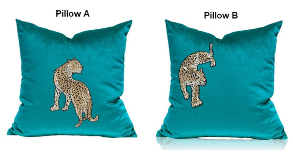 Decorative Pillows for Living Room, Modern Sofa Pillows, Cheetah Decorative Throw Pillows, Contemporary Throw Pillows-LargePaintingArt.com