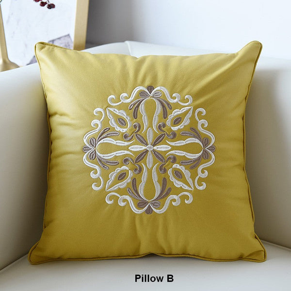 Large Decorative Pillows for Living Room, Modern Sofa Pillows, Flower Pattern Decorative Throw Pillows, Contemporary Throw Pillows-LargePaintingArt.com