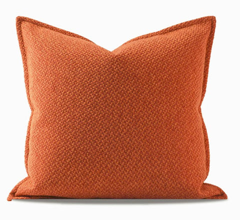 Orange Square Modern Throw Pillows for Couch, Large Contemporary Modern Sofa Pillows, Simple Decorative Throw Pillows, Large Throw Pillow for Interior Design-LargePaintingArt.com