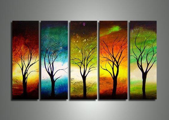 Large Acrylic Painting, Tree of Life Painting, Living Room Wall Art Paintings, Modern Contemporary Art, Tree Paintings-LargePaintingArt.com