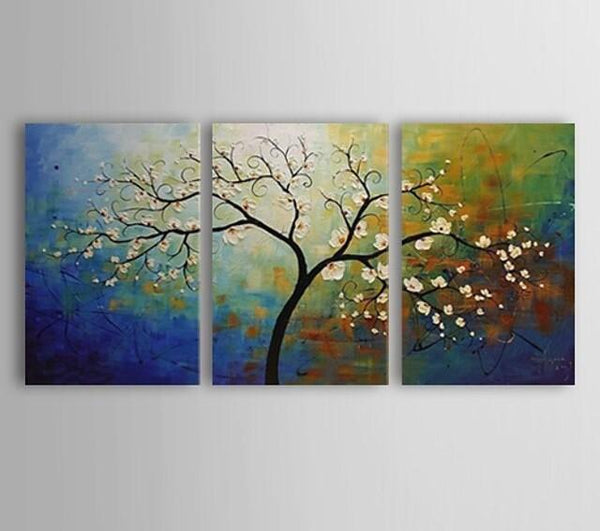 Heavy Texture Painting, Acrylic Painting for Bedroom, Tree of Life Painting, Palette Knife Painting, Simple Painting Ideas-LargePaintingArt.com