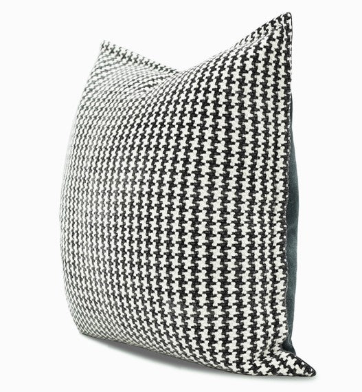 Chequer Modern Sofa Pillows, Large Black and White Decorative Throw Pillows, Contemporary Square Modern Throw Pillows for Couch, Abstract Throw Pillow for Interior Design-LargePaintingArt.com