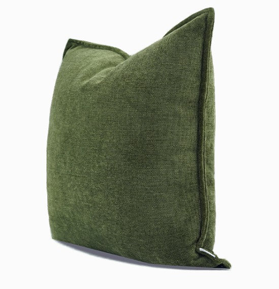 Large Throw Pillow for Interior Design, Simple Decorative Throw Pillows, Large Green Square Modern Throw Pillows for Couch, Contemporary Modern Sofa Pillows-LargePaintingArt.com
