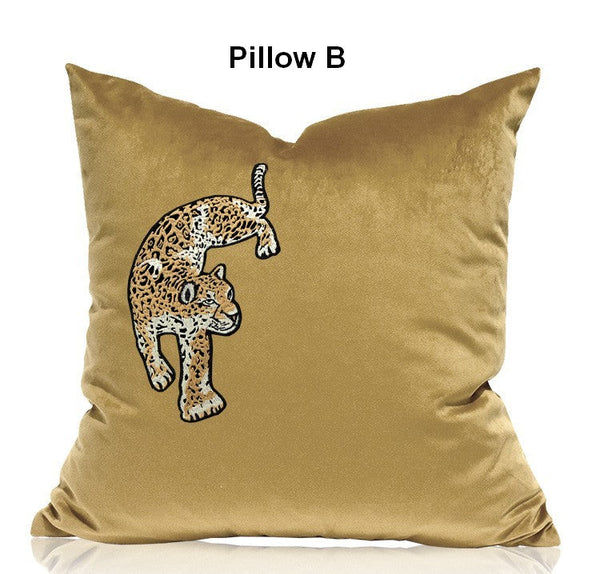 Contemporary Throw Pillows, Cheetah Decorative Cushion, Modern Sofa Pillows, Decorative Pillows for Living Room-LargePaintingArt.com