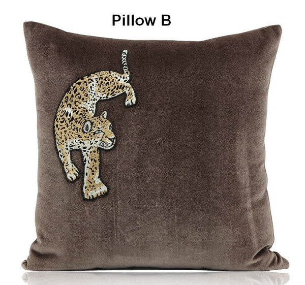 Modern Sofa Pillows, Contemporary Throw Pillows, Cheetah Decorative Throw Pillows, Decorative Pillows for Living Room-LargePaintingArt.com