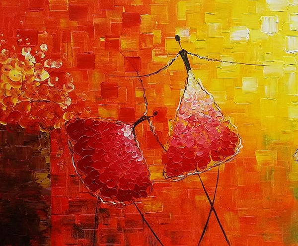 Simple Modern Painting, Paintings for Bedroom, Acrylic Art on Canvas, Abstract Ballet Dancer Painting, Original Wall Art, Acrylic Painting for Sale-LargePaintingArt.com