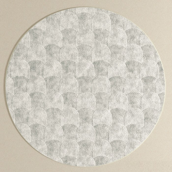 Contemporary Area Rugs for Bedroom, Round Area Rug for Dining Room, Coffee Table Rugs, Circular Modern Area Rug, Large Rugs for Living Room-LargePaintingArt.com