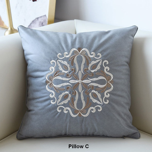 Large Decorative Pillows for Living Room, Modern Sofa Pillows, Flower Pattern Decorative Throw Pillows, Contemporary Throw Pillows-LargePaintingArt.com