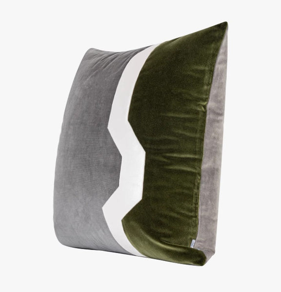 Modern Sofa Throw Pillows, Large Decorative Throw Pillows for Couch, Grey Green Abstract Contemporary Throw Pillow for Living Room-LargePaintingArt.com